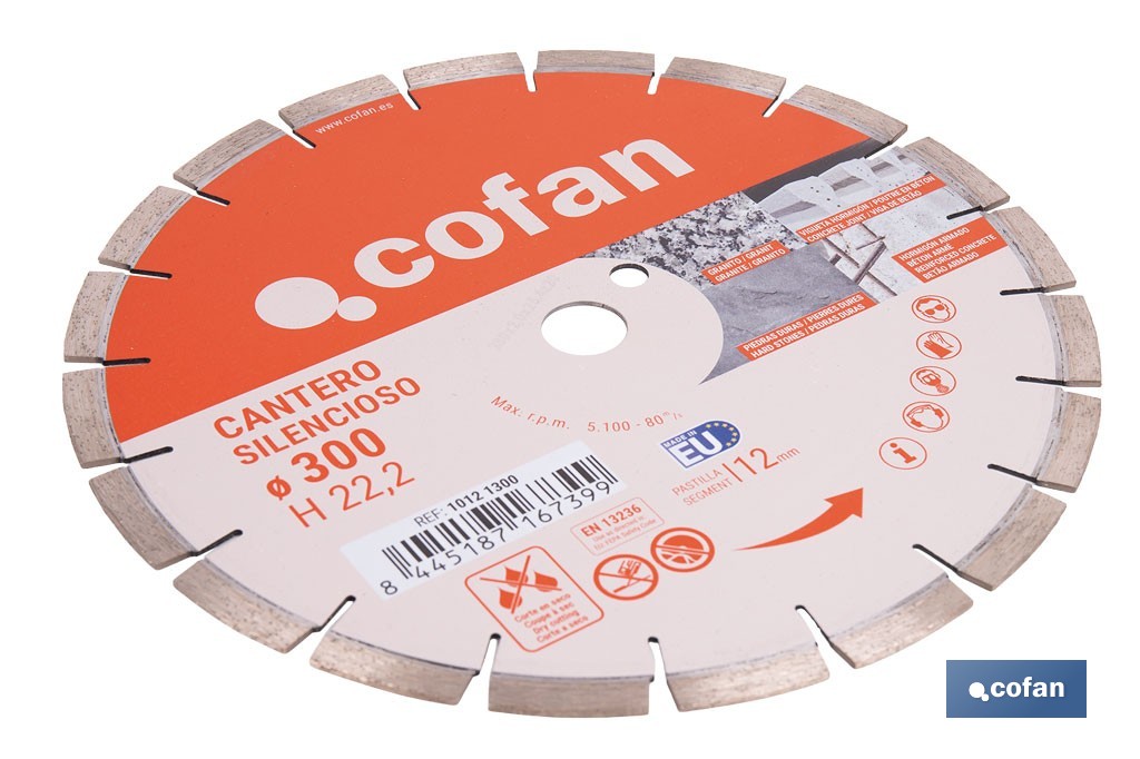 Silent segmented diamond disc - Cofan