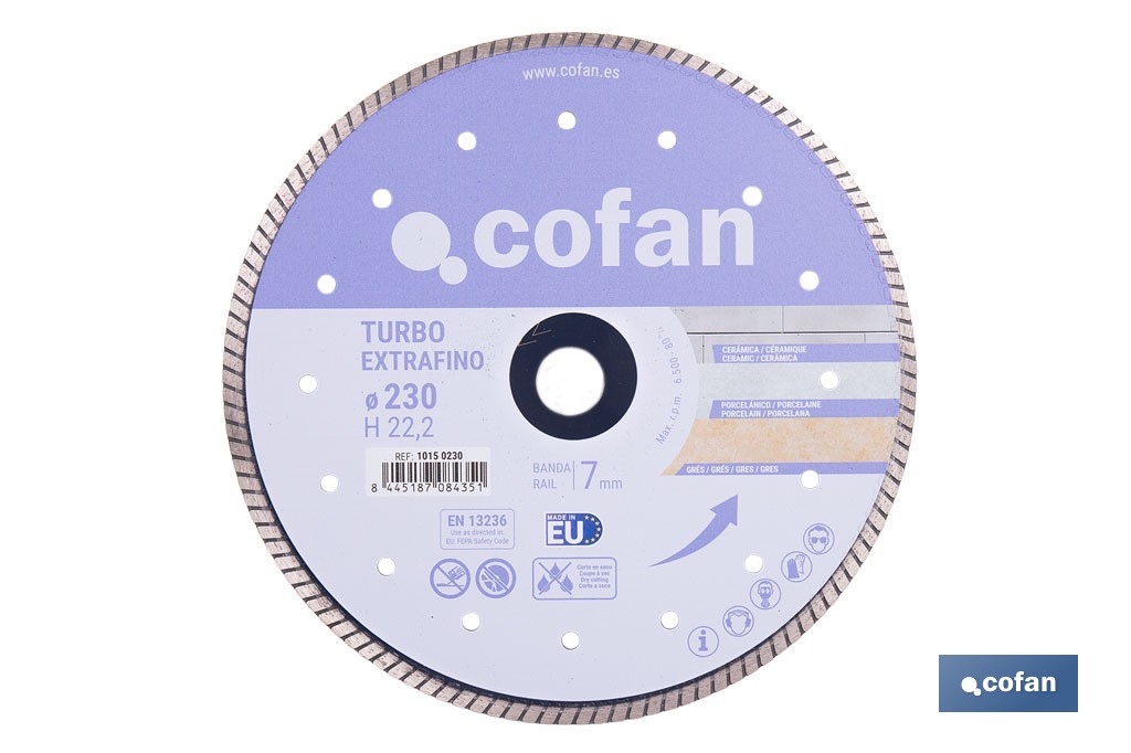 Discos de Diamante "Extrafino" especial material porcelánico - Cofan