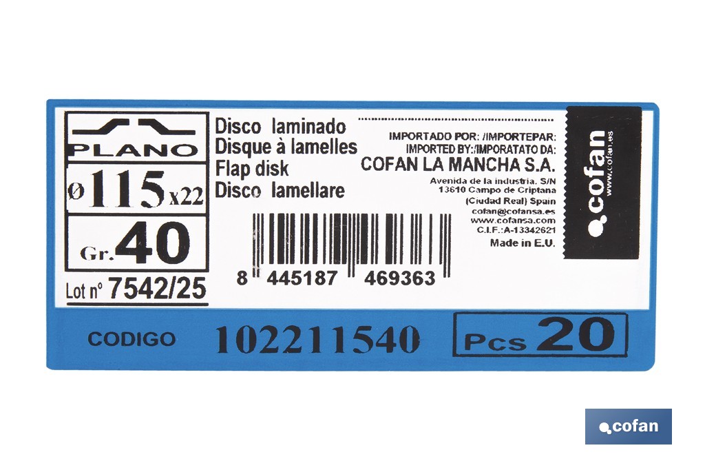 Disco Laminado Profesional Plano - Cofan