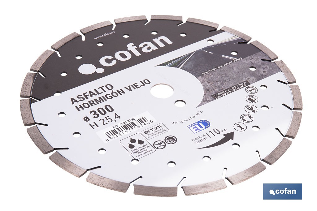 Diamond disc for old concrete and asphalt - Cofan