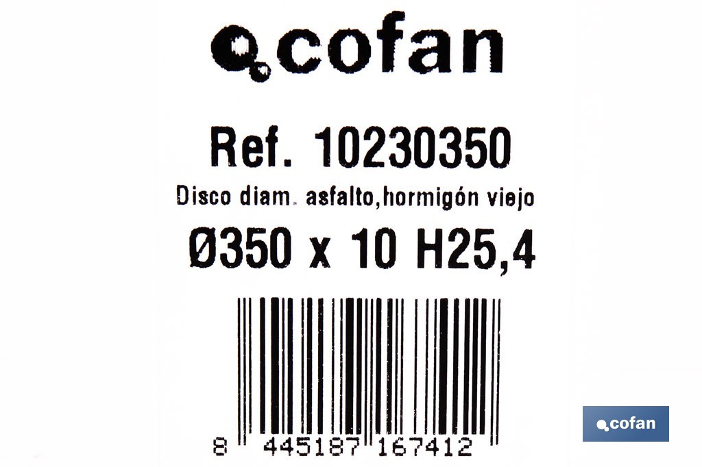 Diamond disc for old concrete and asphalt - Cofan