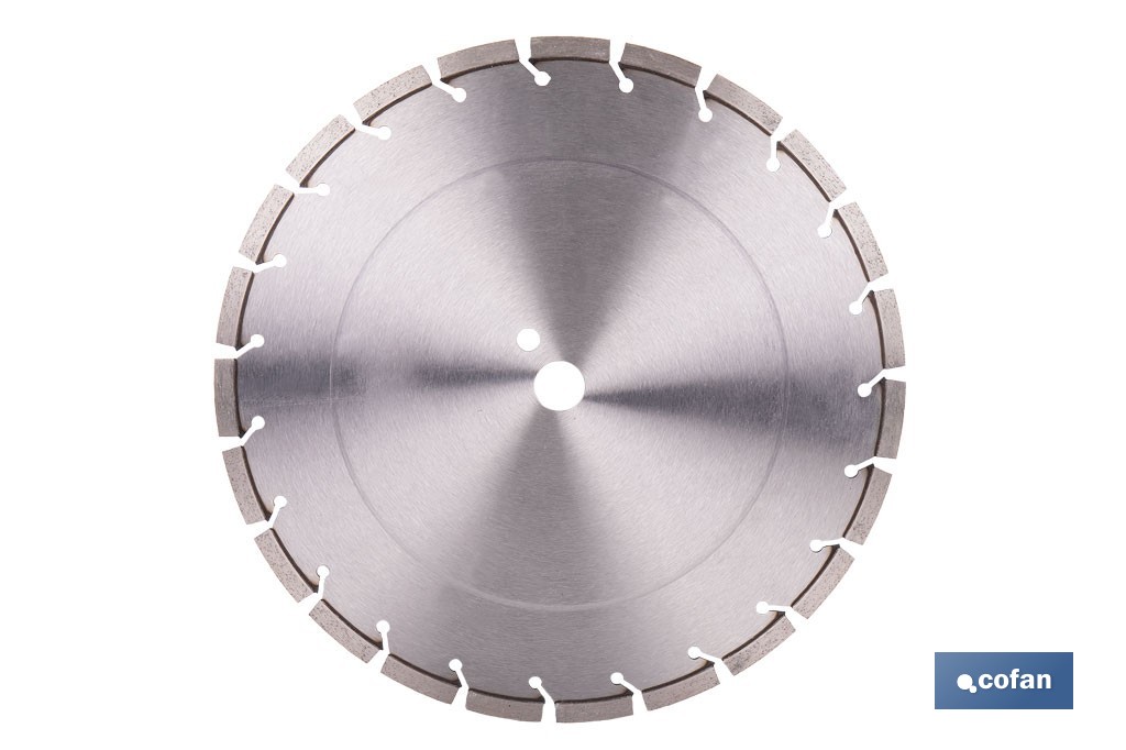 Disco de diamante reforzado soldado por láser | Corte húmedo en asfalto y hormigón abrasivo | Disponible en diferentes medidas - Cofan