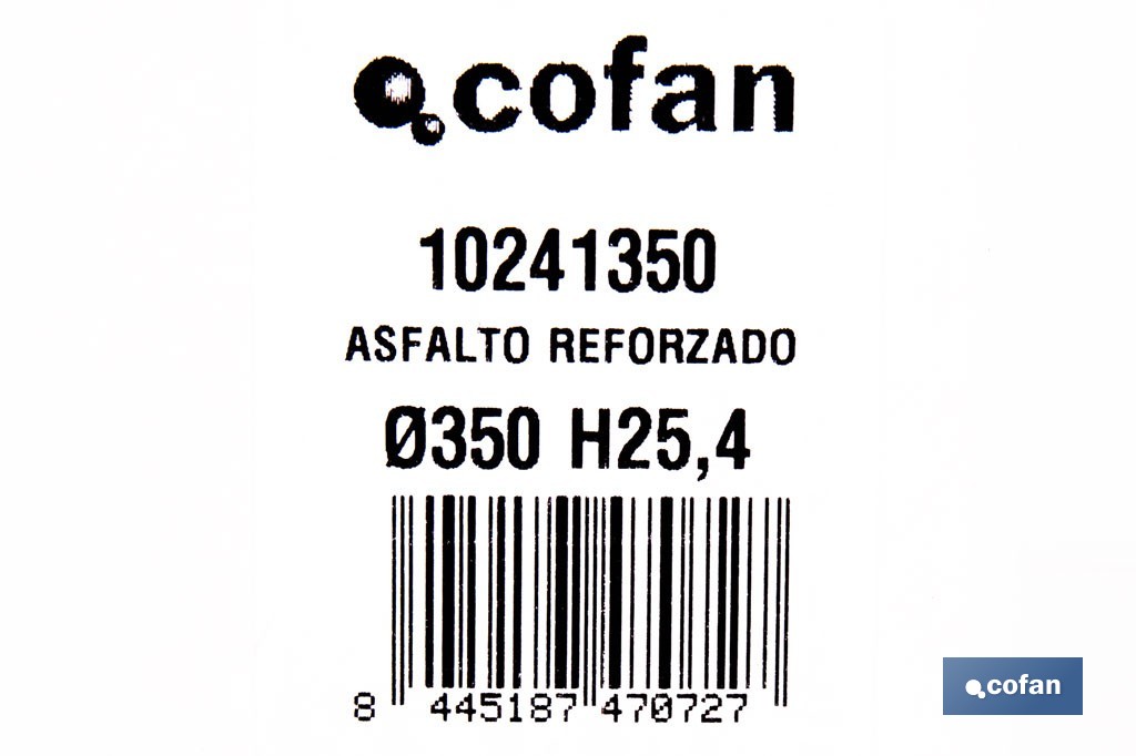 Disco de diamante reforzado soldado por láser | Corte húmedo en asfalto y hormigón abrasivo | Disponible en diferentes medidas - Cofan