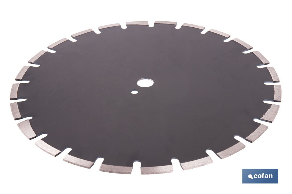 Disco de diamante reforzado soldado por láser | Corte húmedo en asfalto y hormigón abrasivo | Disponible en diferentes medidas - Cofan