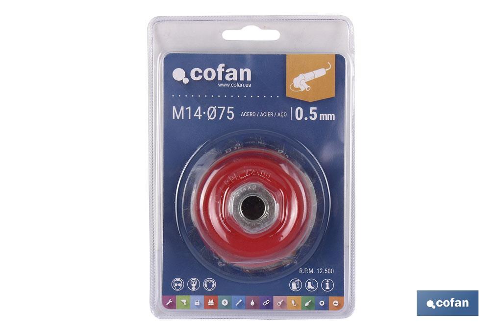 Cepillo En Forma De Copa De Acero Trenzado 75 Mm M14 X 2 Hessen, Color