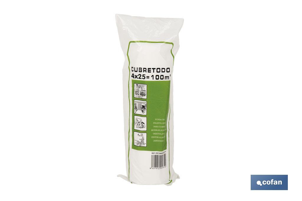 Rollo de polietileno cubretodo | Ideal para proteger de forma rápida y resistente - Cofan