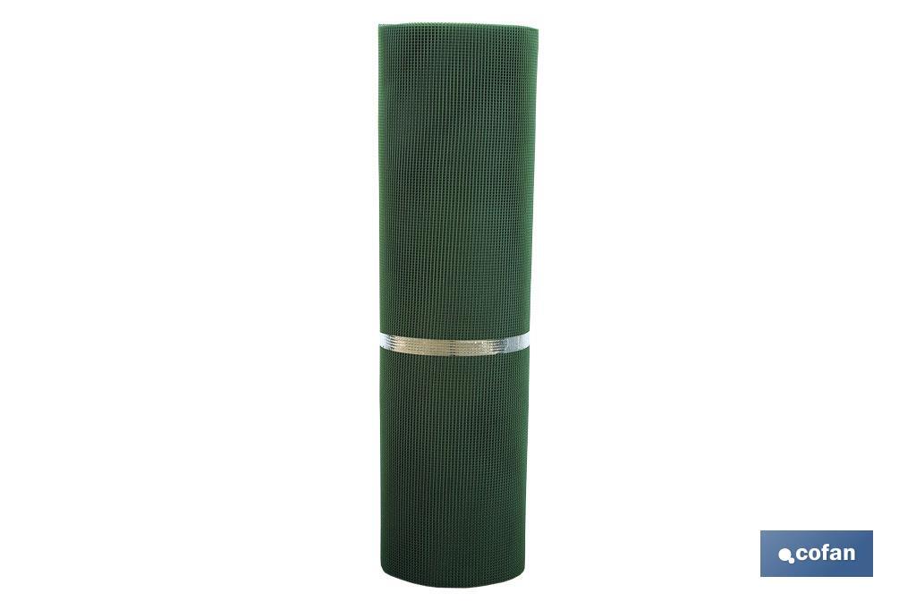Grillage en PVC | Maille carrée de 5 mm | Couleur verte | Dimension de 1 x 25 m - Cofan