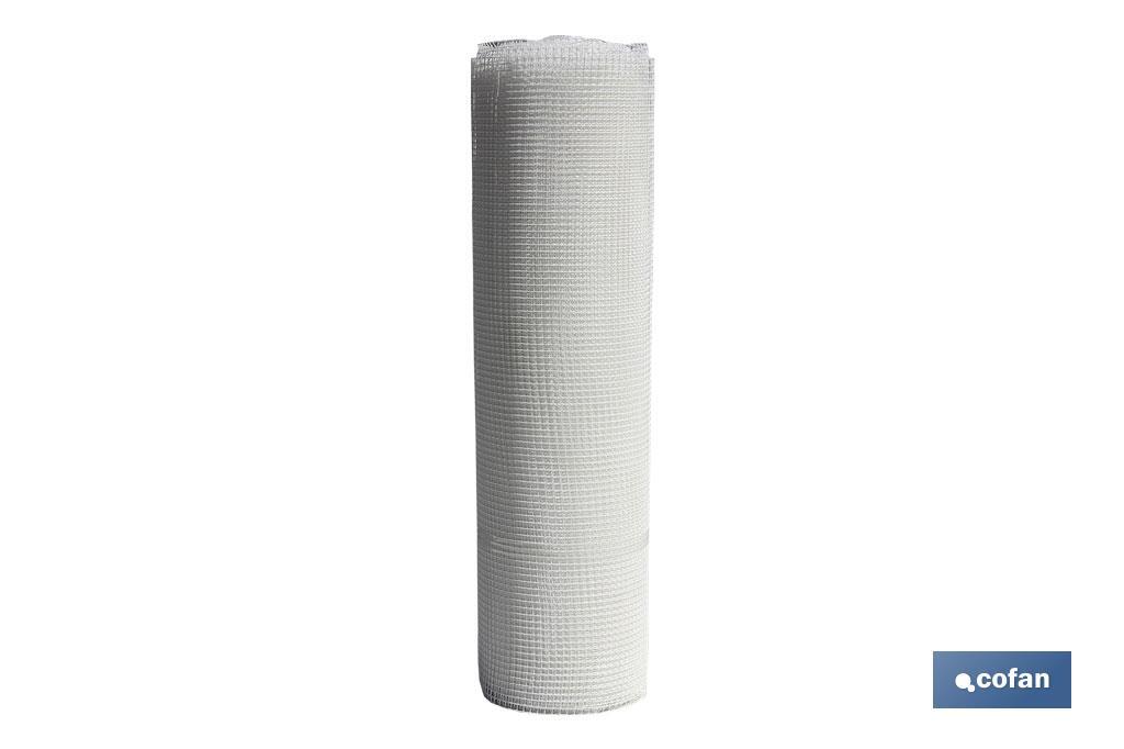 Rete di PVC | Fori quadrati di 10 mm | Bianco | Dimensioni: 1 x 25 m - Cofan