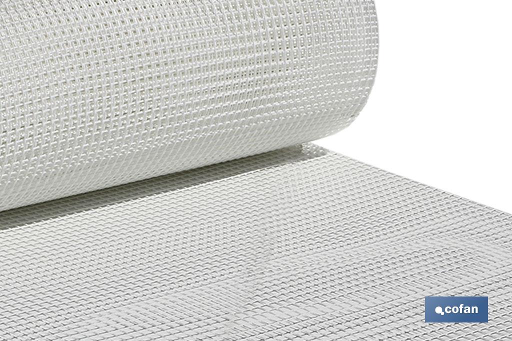 PVC square mesh | Mesh aperture of 10mm | Available in white | Size: 1 x 25mm - Cofan
