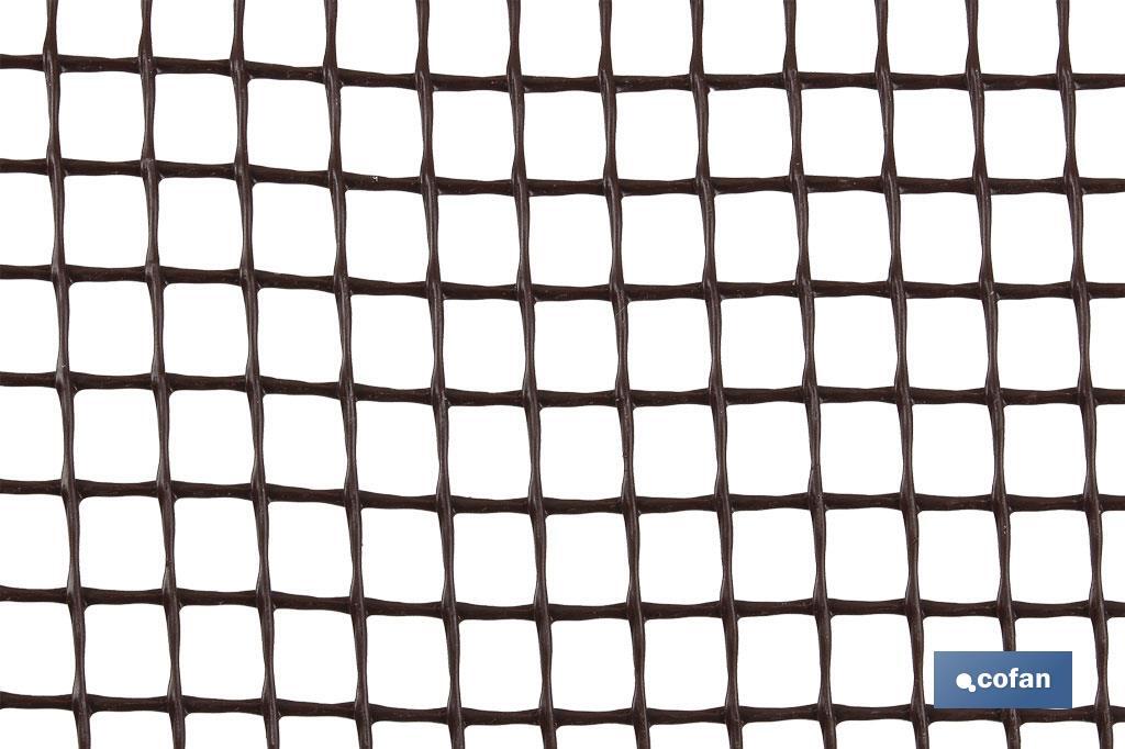 Grillage en PVC | Maille carrée de 10 mm | Couleur marron | Dimension de 1 x 25 m - Cofan