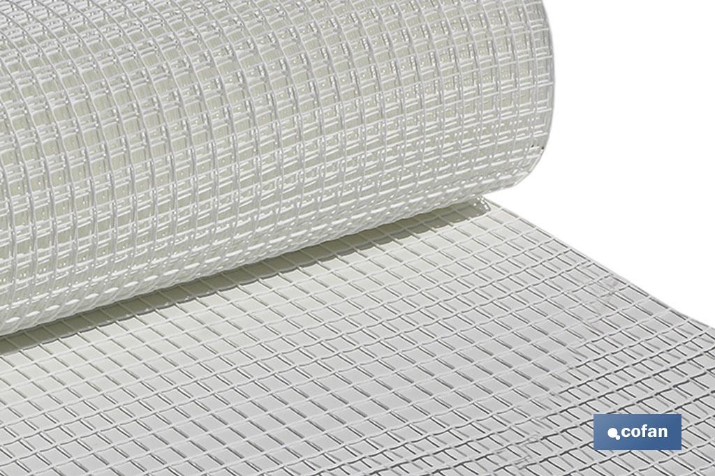 Rete di PVC | Fori quadrati di 20 mm | Bianco | Dimensioni: 1 x 25 m - Cofan