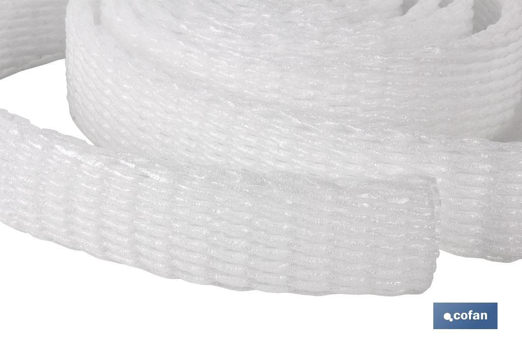 Rollo de malla tubular de espuma elástica | Protege y asegura objetos frágiles | Se amolda y adapta - Cofan