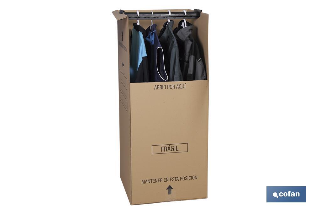 Caja armario para mudanzas | Medidas 50 x 50 x 120 cm | Material de cartón ondulado - Cofan