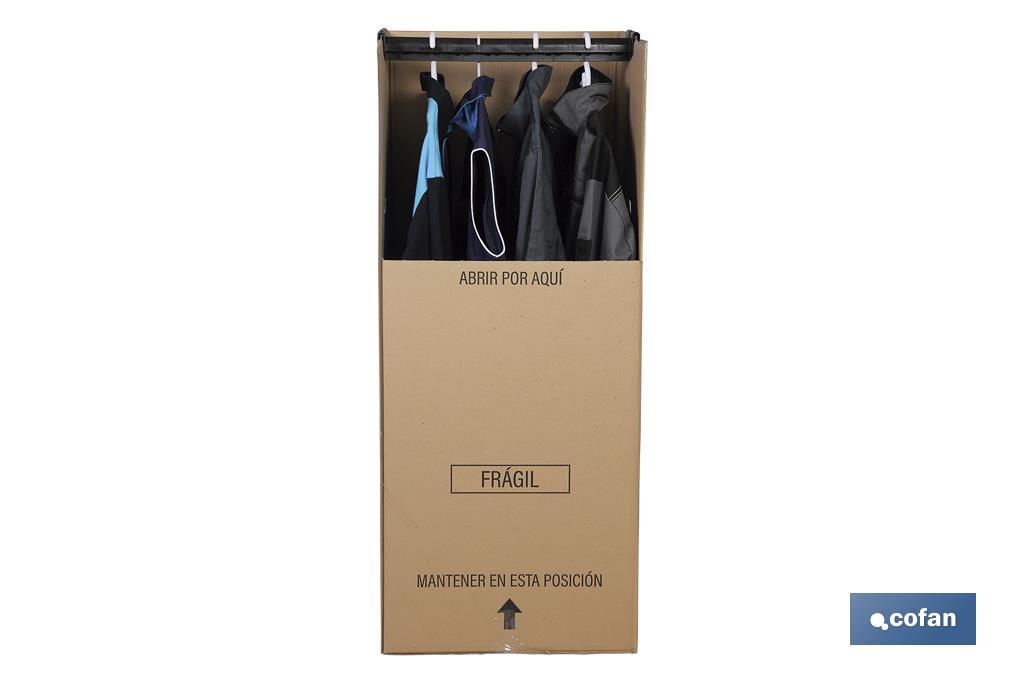 Caja armario para mudanzas | Medidas 50 x 50 x 120 cm | Material de cartón ondulado - Cofan