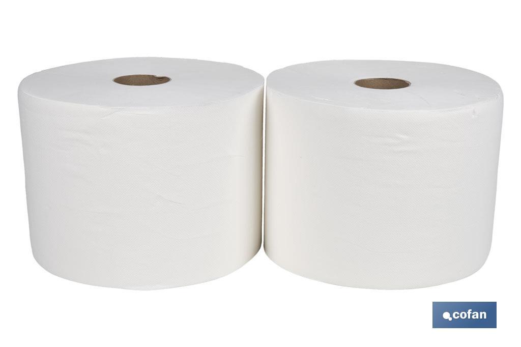 Pack de 2 bobinas industriales de papel secamanos | Doble capa extra | Máxima Absorción - Cofan