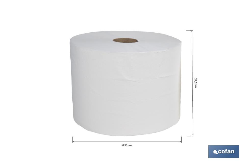 Pack de 2 bobinas industriales de papel secamanos | Doble capa extra | Máxima Absorción - Cofan