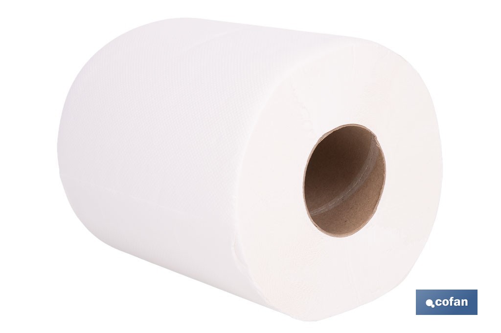 Bobinas industriales de papel secamanos | Papel extralaminado de doble capa | Pack de 2 o 6 unidades - Cofan