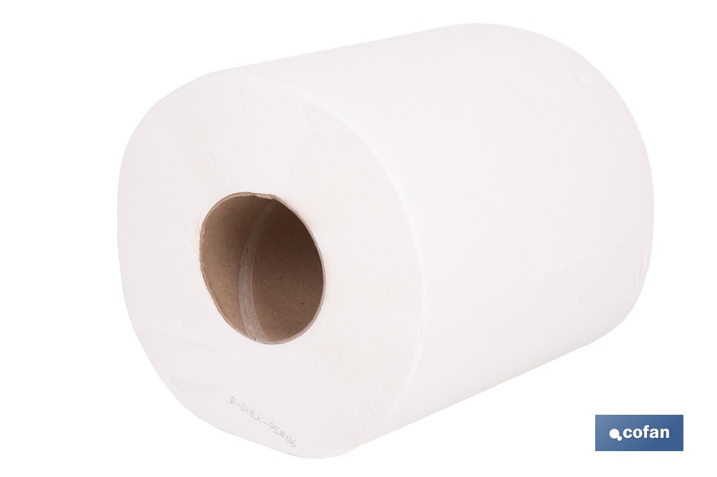 Bobinas industriales de papel secamanos | Papel extralaminado de doble capa | Pack de 2 o 6 unidades - Cofan