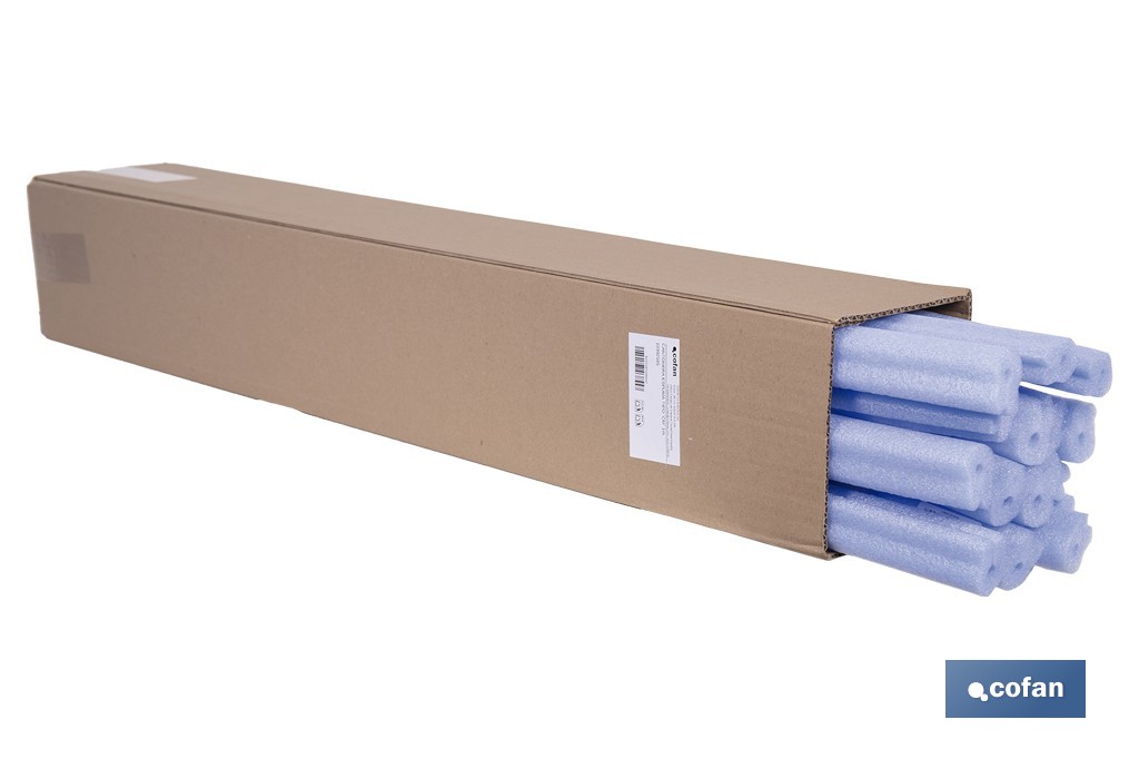Cantonera de espuma de tipo CM | Material: polietileno | Longitud: 1 m | Color: azul claro | Protección de aristas y bordes - Cofan