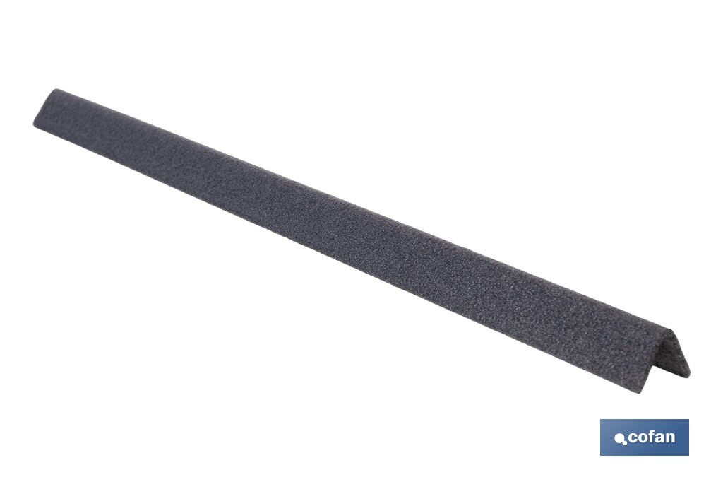 Cantonera de espuma de tipo L | Material: polietileno | Longitud: 1 m | Color: gris | Protección de aristas y bordes - Cofan