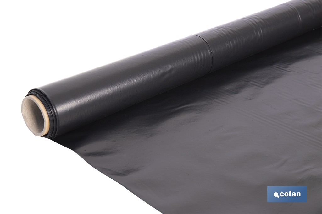 Rollo de film negro | Material: polietileno | Galga 400 | Grosor: 100 micras | Protección de embalajes | Disponible en diferentes medidas - Cofan