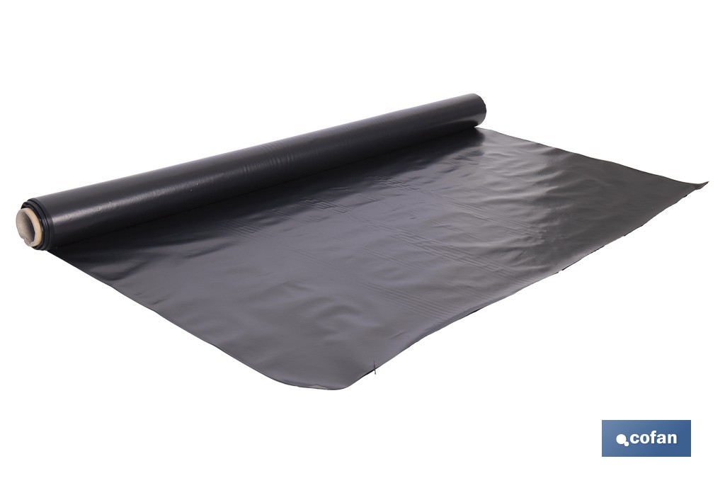 Rollo de film negro | Material: polietileno | Galga 400 | Grosor: 100 micras | Protección de embalajes | Disponible en diferentes medidas - Cofan