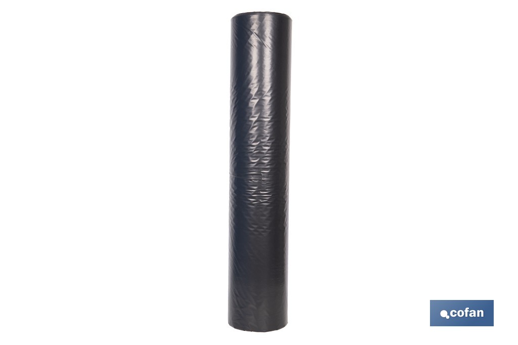 Rollo de film negro | Material: polietileno | Galga 400 | Grosor: 100 micras | Protección de embalajes | Disponible en diferentes medidas - Cofan