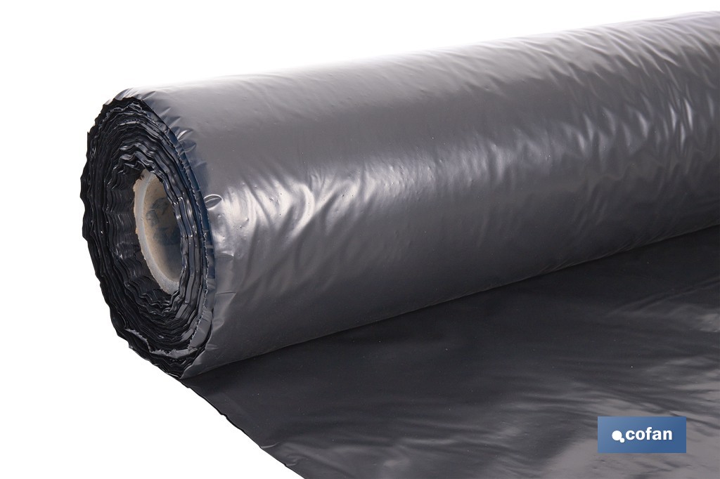 Rollo de film negro | Material: polietileno | Galga 400 | Grosor: 100 micras | Protección de embalajes | Disponible en diferentes medidas - Cofan