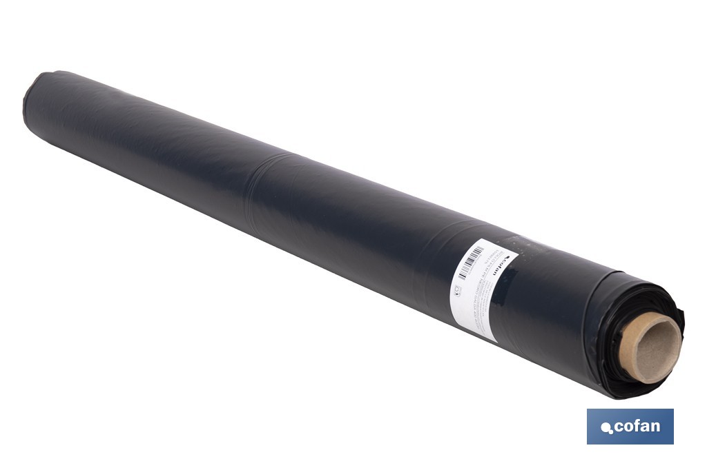 Rollo de film negro | Material: polietileno | Galga 400 | Grosor: 100 micras | Protección de embalajes | Disponible en diferentes medidas - Cofan
