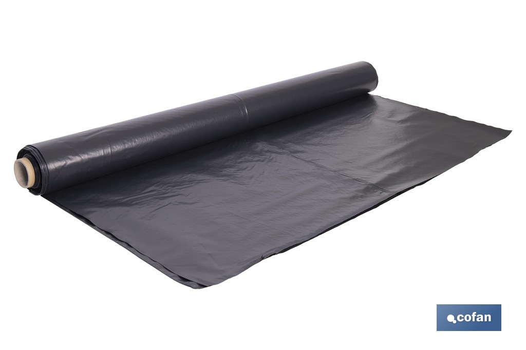 Rollo de film negro | Material: polietileno | Galga 400 | Grosor: 100 micras | Protección de embalajes | Disponible en diferentes medidas - Cofan