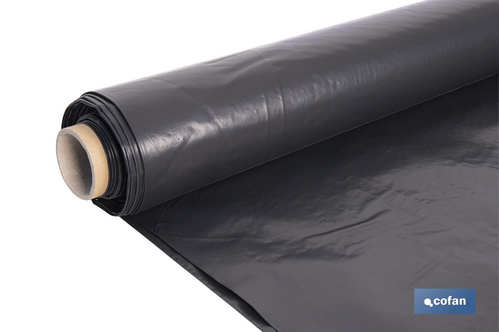 Rollo de film negro | Material: polietileno | Galga 400 | Grosor: 100 micras | Protección de embalajes | Disponible en diferentes medidas - Cofan