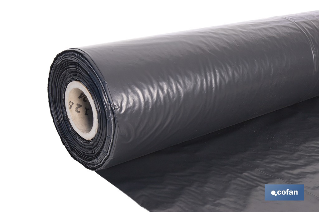 Rollo de film negro | Material: polietileno | Galga 400 | Grosor: 100 micras | Protección de embalajes | Disponible en diferentes medidas - Cofan