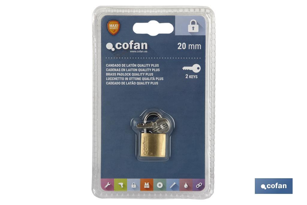 Quality Plus Brass Padlock - Cofan