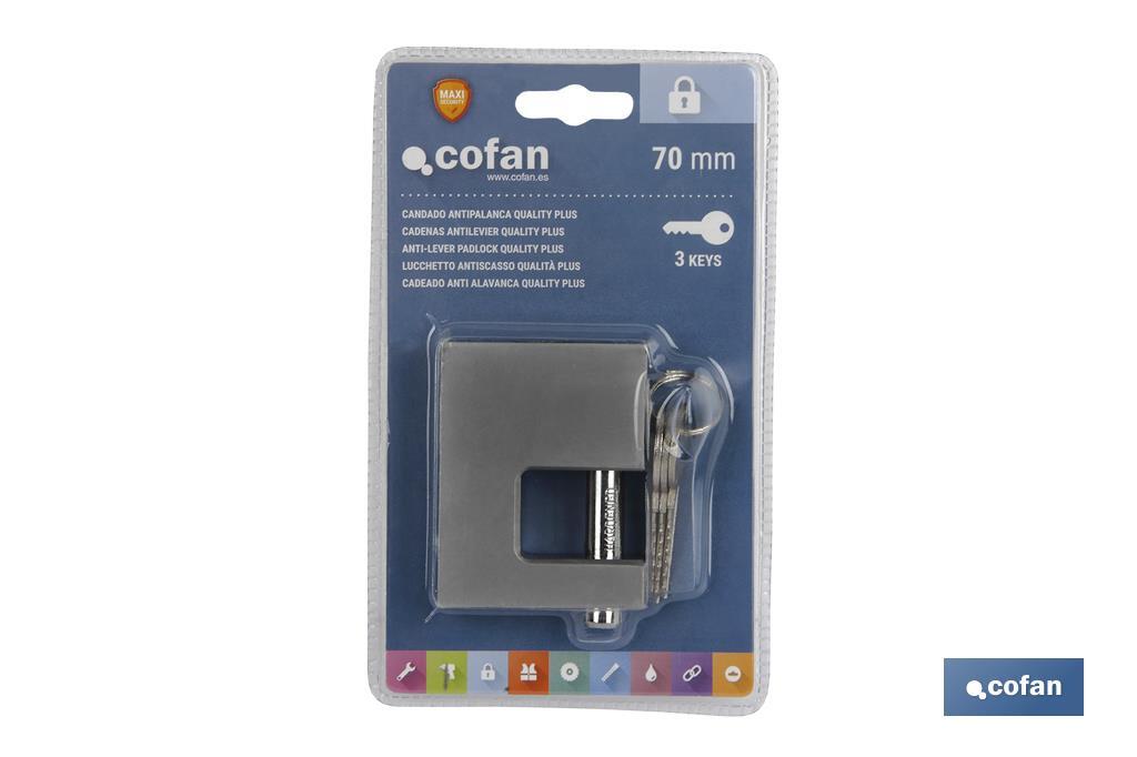 Anti-lever padlock Quality Plus - Cofan