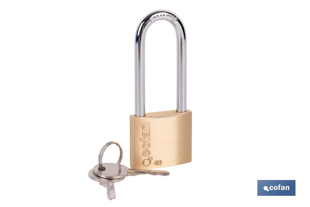 Candado de Latón Arco Largo Quality Plus - Cofan