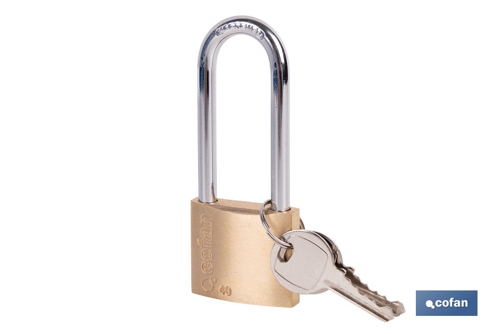 Candado de Latón Arco Largo Quality Plus - Cofan