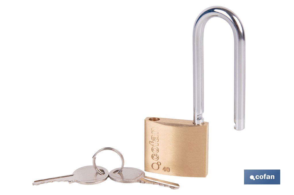 Candado de Latón Arco Largo Quality Plus - Cofan