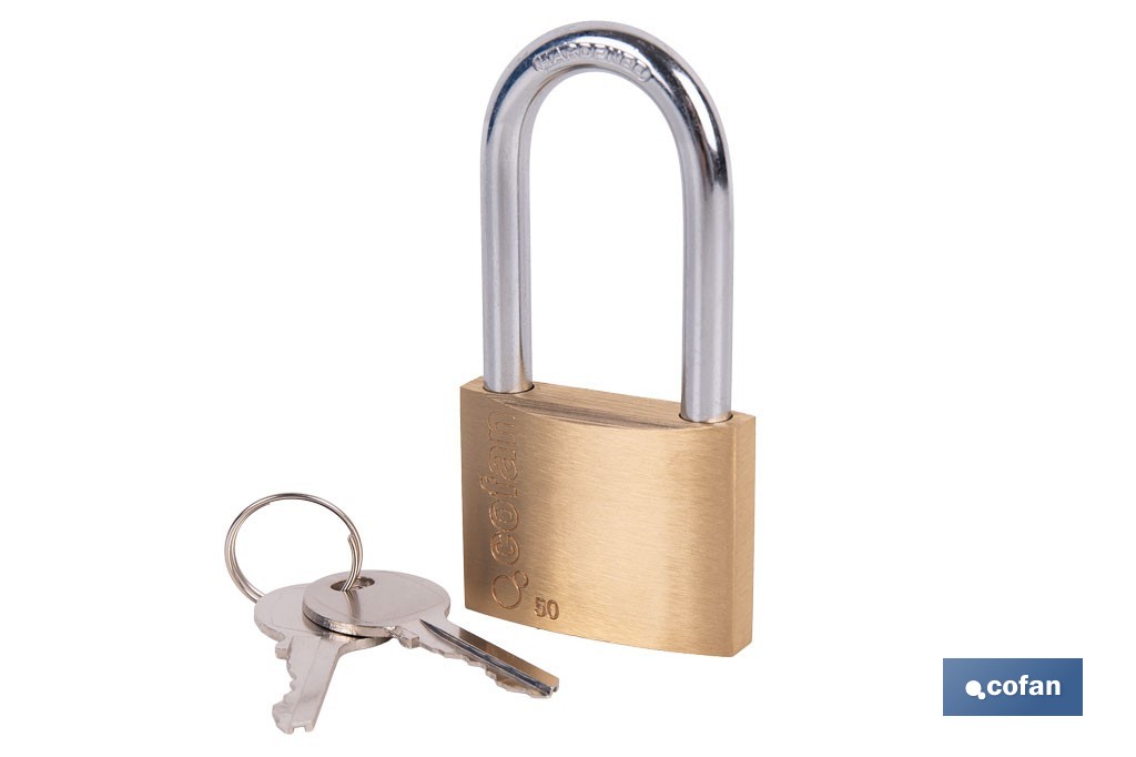 Candado de Latón Arco Largo Quality Plus - Cofan
