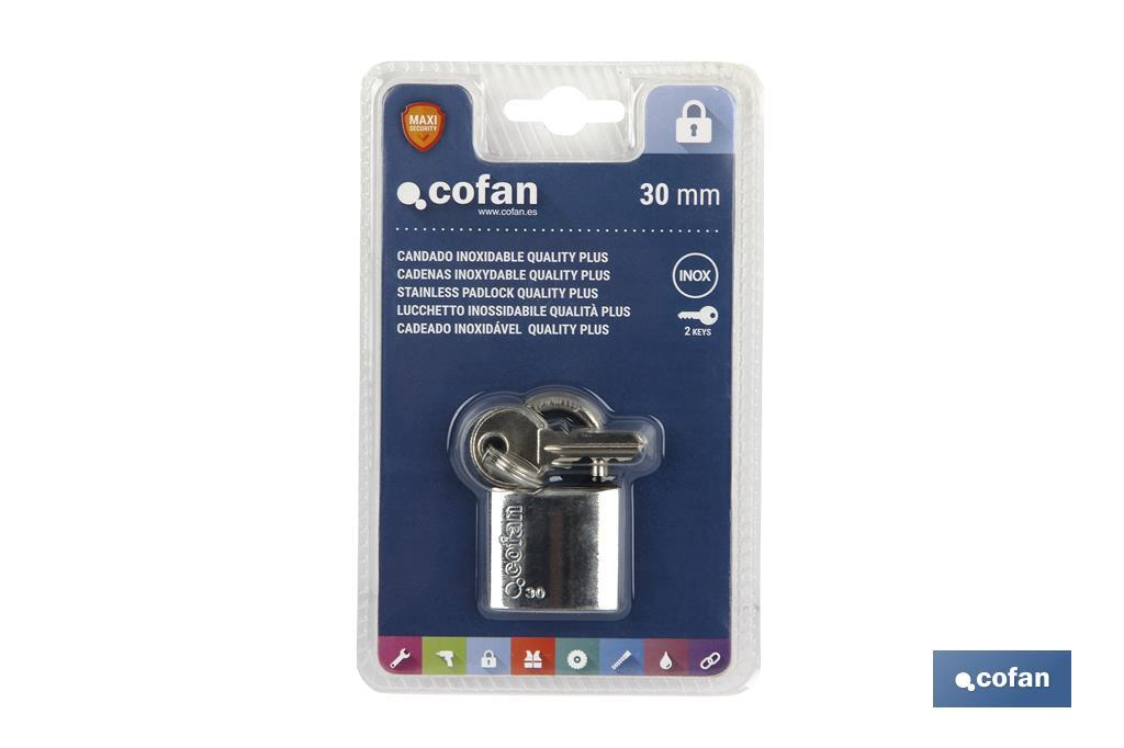 Stainless padlock Quality Plus - Cofan