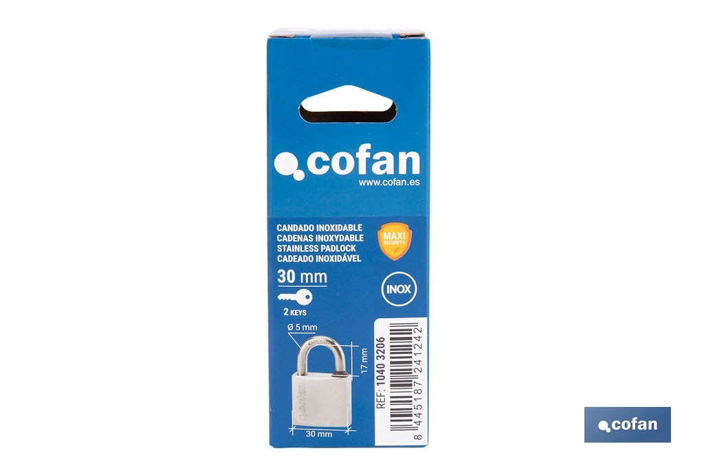 Candado Inoxidable Quality Plus - Cofan