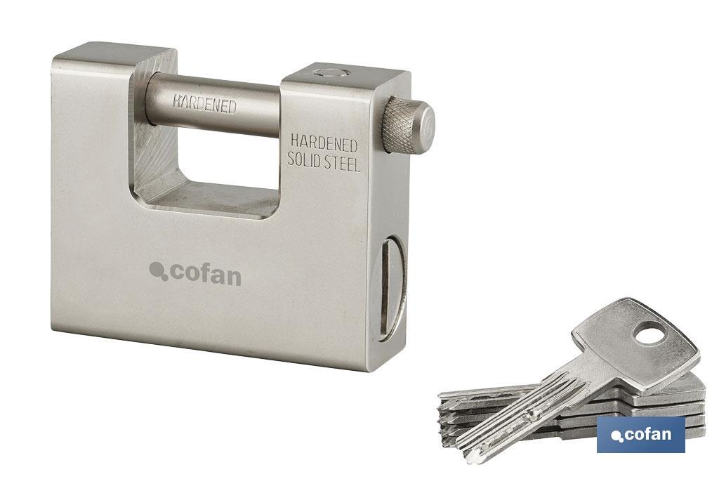 Extra armoured nickel-plated steel padlock - Cofan