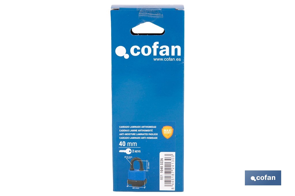 Cadeado laminado anti-humidade Quality Plus - Cofan