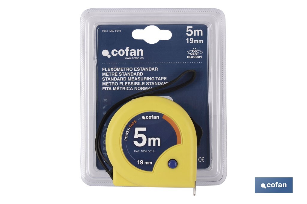 Flexómetros Estándar | Diferentes medidas | Color: amarillo - Cofan
