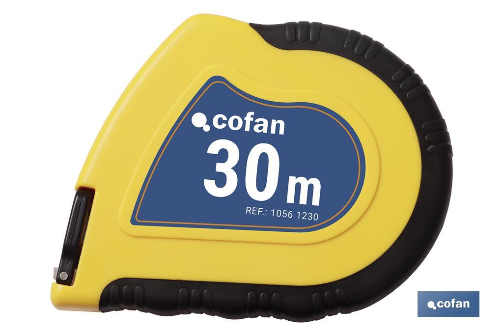 Cinta Métrica | Fabricada en acero y recubierta en nylon | Medidas de 30 y 50 metros - Cofan