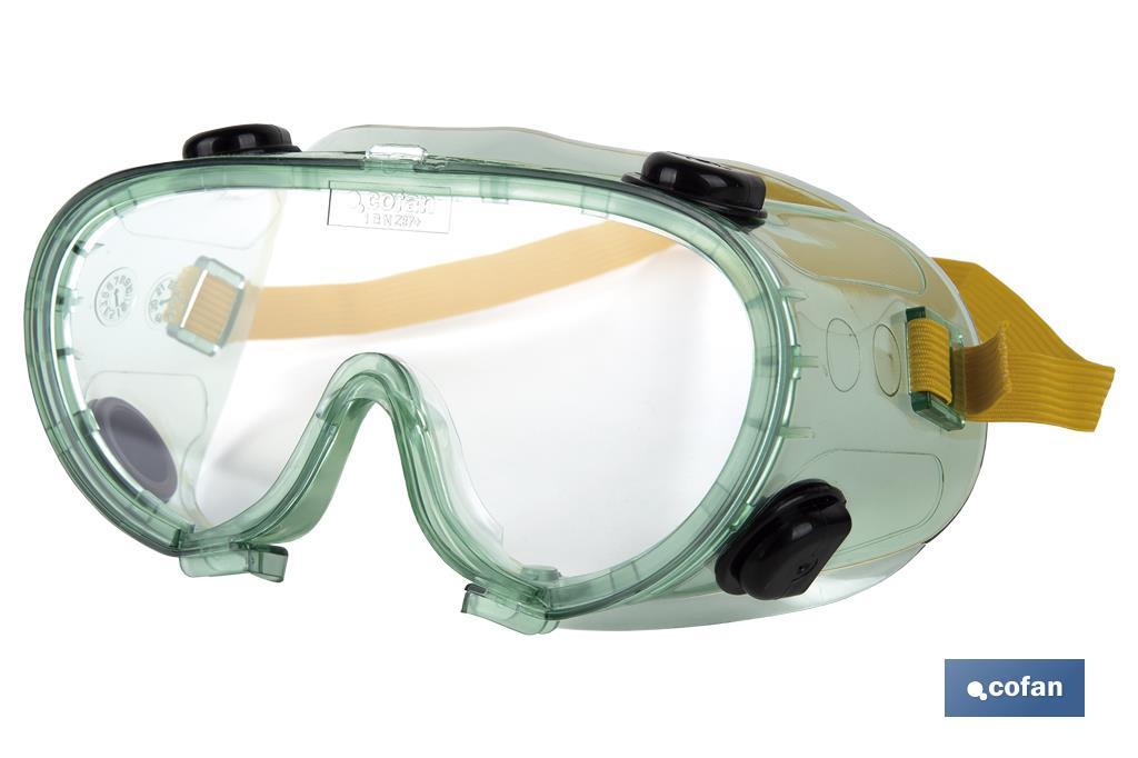 Anti-fog safety goggles | Comfortable and lightweight goggles | Adjustable headband - Cofan