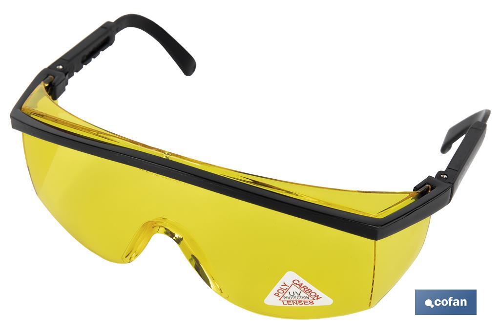 Safety glasses | Yellow lenses | UV protection | EN 166:2001 - Cofan