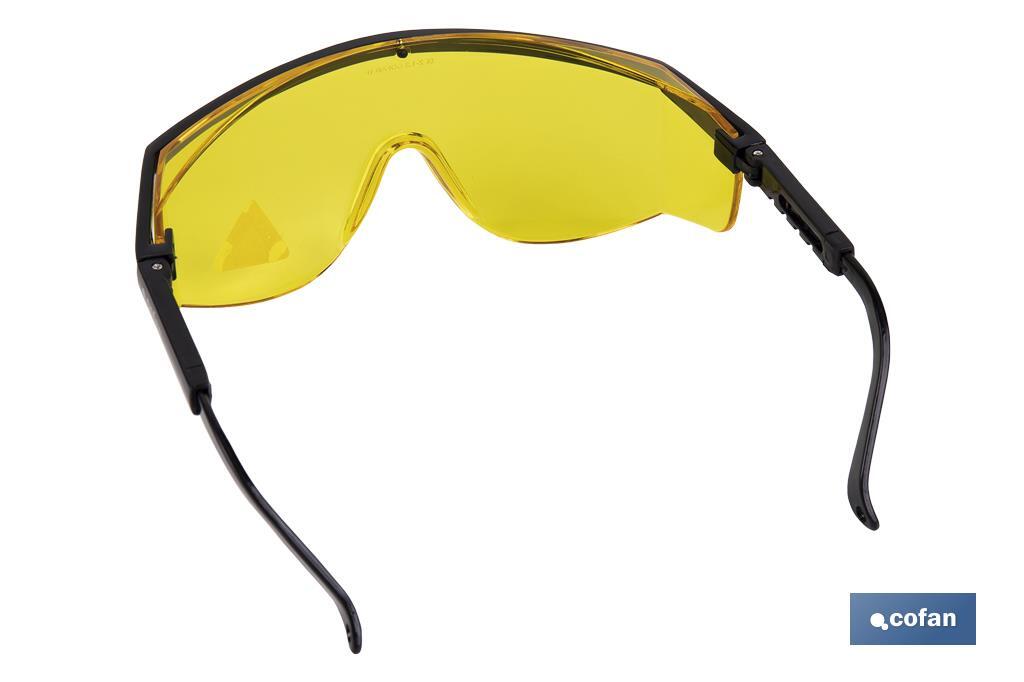 Lunettes de sécurité | Verre couleur jaune | Protection UV | EN 166 : 2001 - Cofan