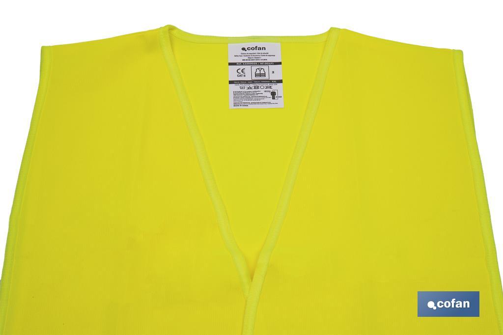 Chaleco reflectante | Color Amarillo | Talla XXL | EN ISO 20471 | Categoría II - Cofan