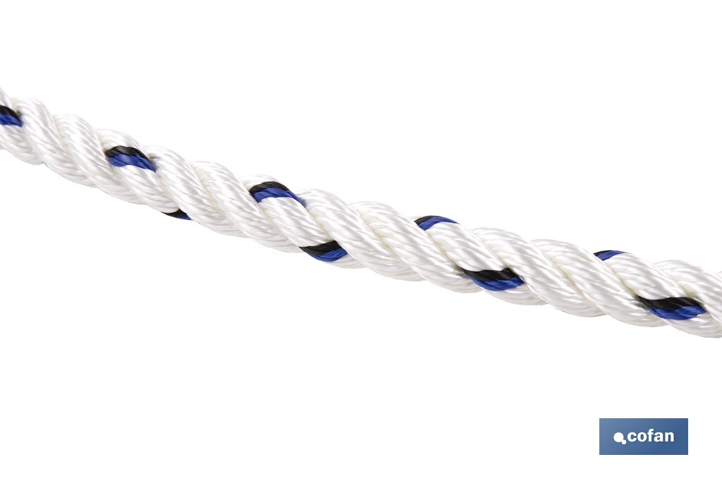 Cuerda de seguridad para Arnés | Medida en 1,5 m | Ø 12 mm | Con Hebillas y Guardacabos - Cofan