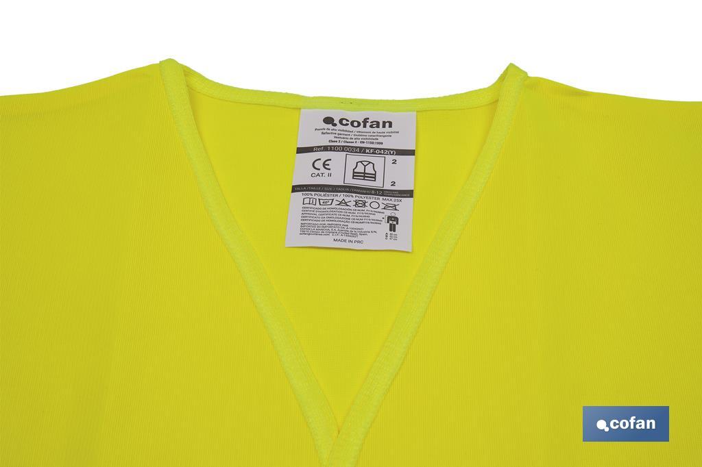 High visibility vest | Yellow | Size for children | EN ISO 20471 | CAT III - Cofan